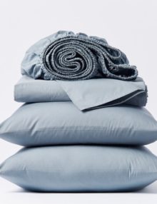 Coyuchi Percale Sheets in Blue