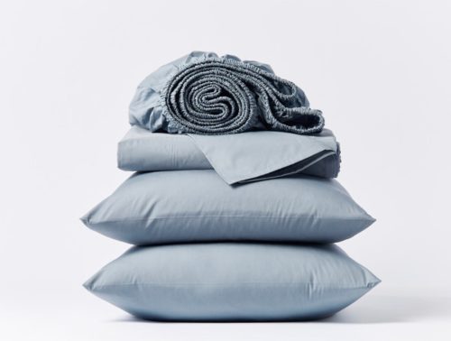 Coyuchi Percale Sheets in Blue