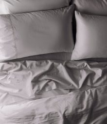 Coyuchi Sateen Plae Grey Sheet Set 300