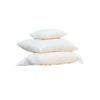 Stack of 3 White Lotus Wool Pillows in white