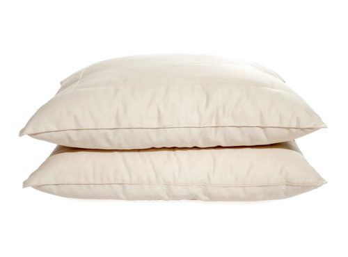 Two OMI 100% Certified Organic Spiraled-Wool Pillows in white