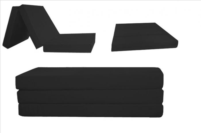 3.5 or 5 inch Black Folding Foam Bed